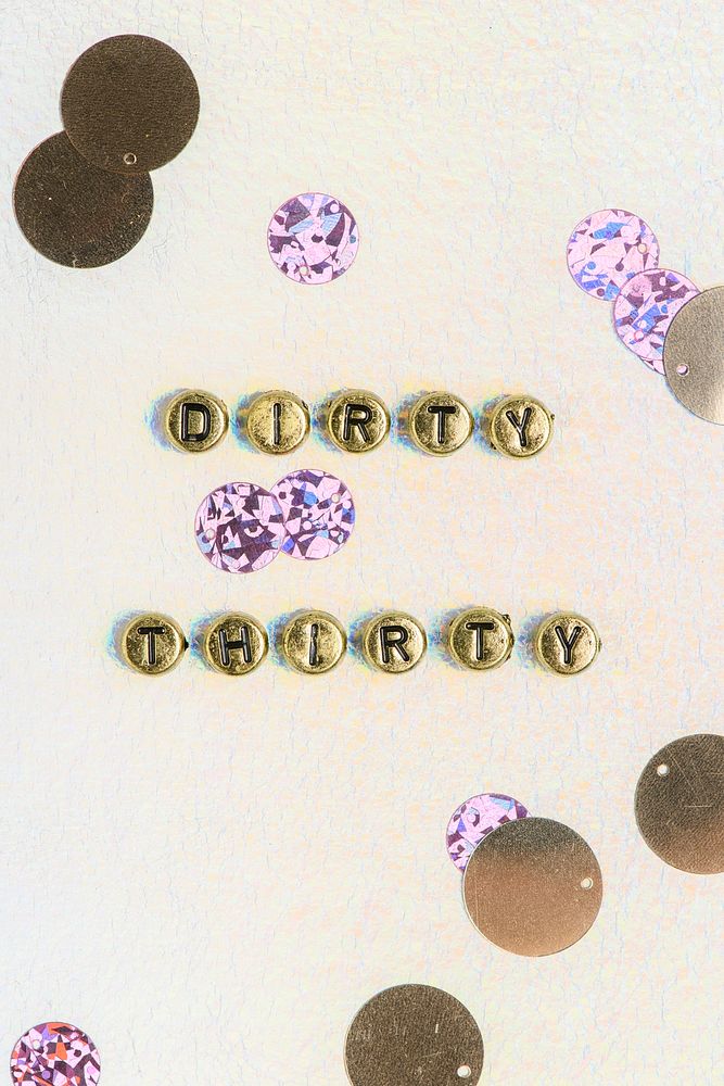 DIRTY THIRTY word alphabet letter beads