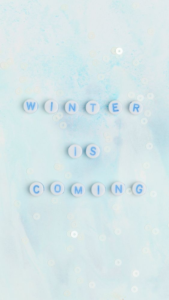 WINTER IS COMING word typography alphabet beads