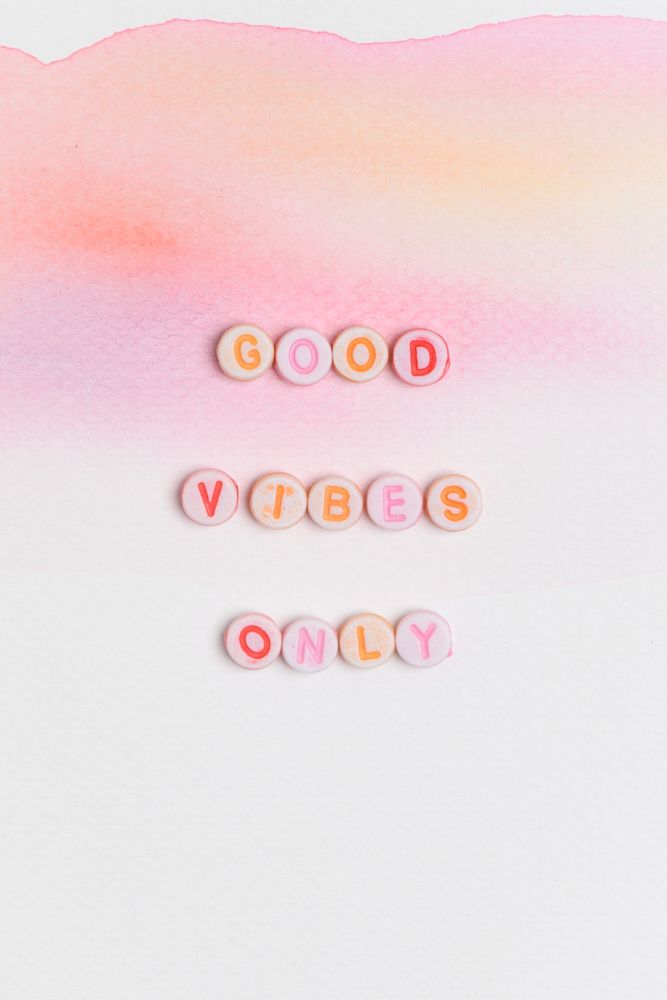 GOOD VIBES ONLY beads text typography