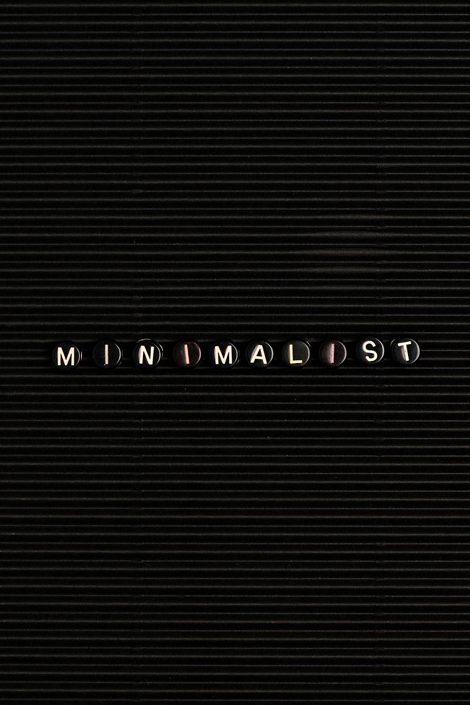 MINIMALIST beads message typography on black