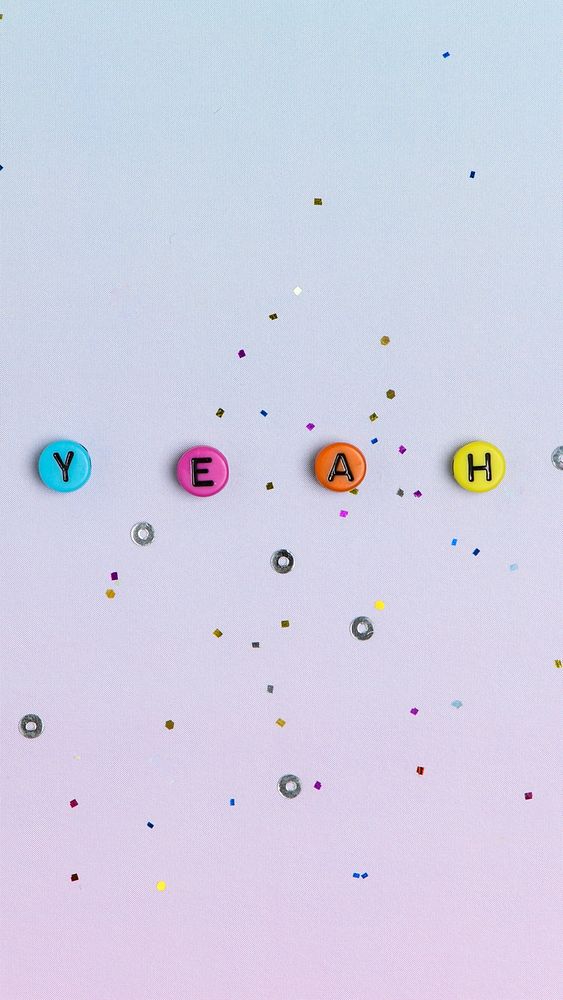 Yeah beads text lettering typography 