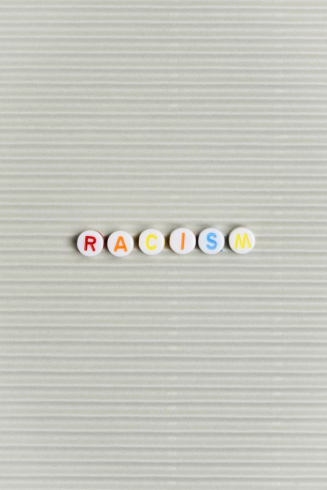 Racism text typography alphabet beads