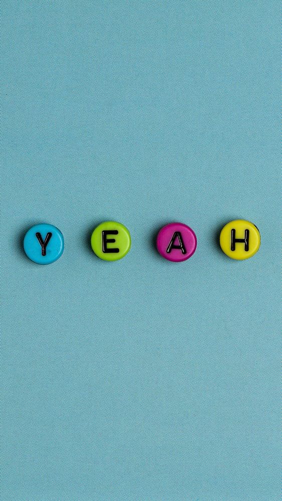 Yeah word beads lettering typography