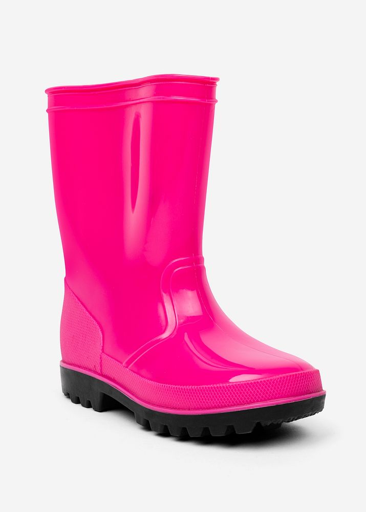 Pink rain boots psd mockup footwear fashion