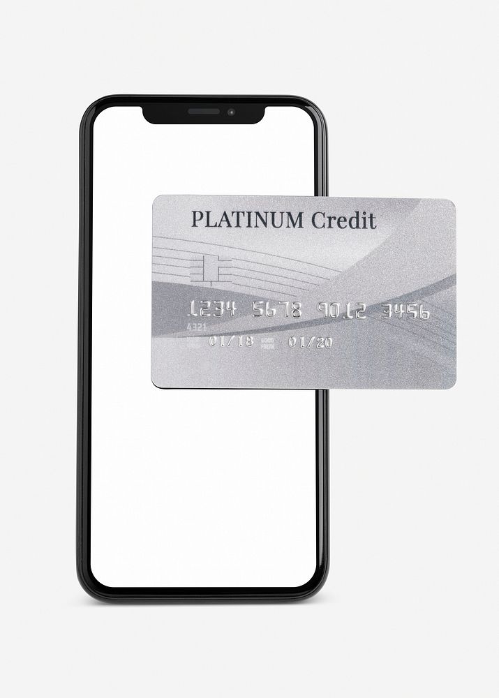Platinum credit card mockup psd mobile banking