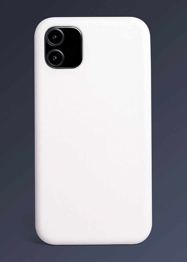 White mobile phone case psd mockup product showcase back view