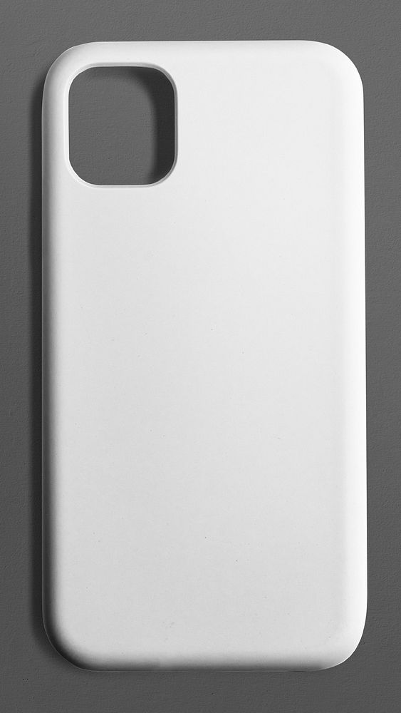 White phone case psd mockup product showcase back view