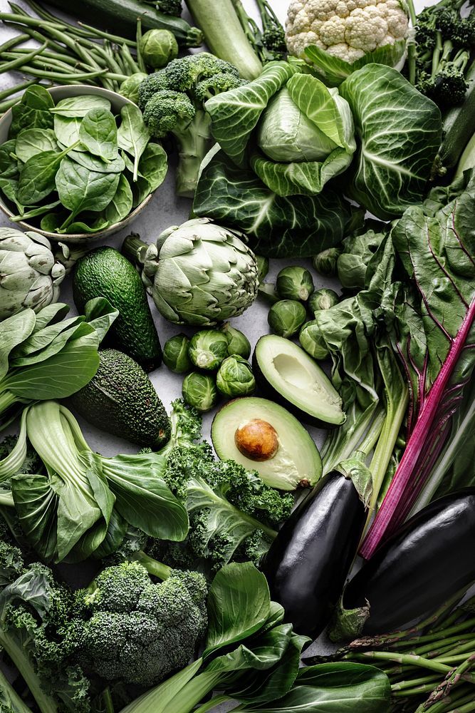 Fresh vegetables flat lay healthy lifestyle