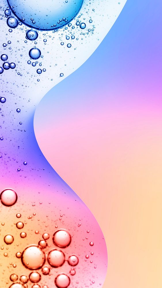 Gradient phone wallpaper abstract oil bubble background