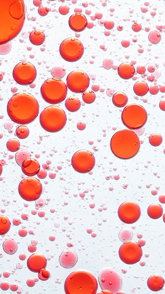 Red mobile wallpaper oil bubble in water background