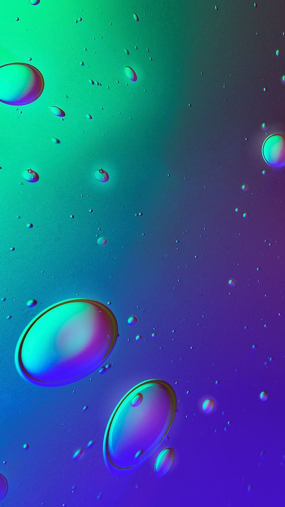 Gradient phone wallpaper oil bubble background