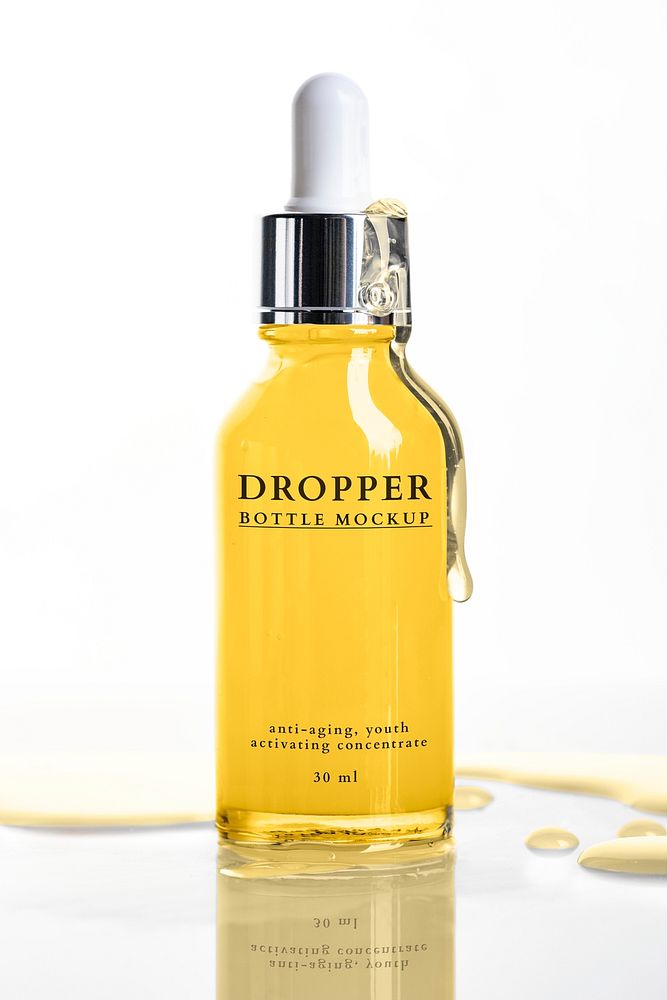 Serum dropper bottle mockup psd product packaging for beauty and skincare