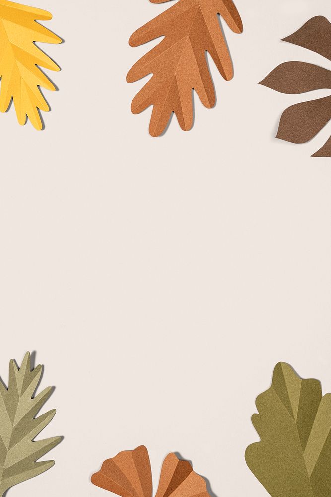 Leaf border in paper craft style