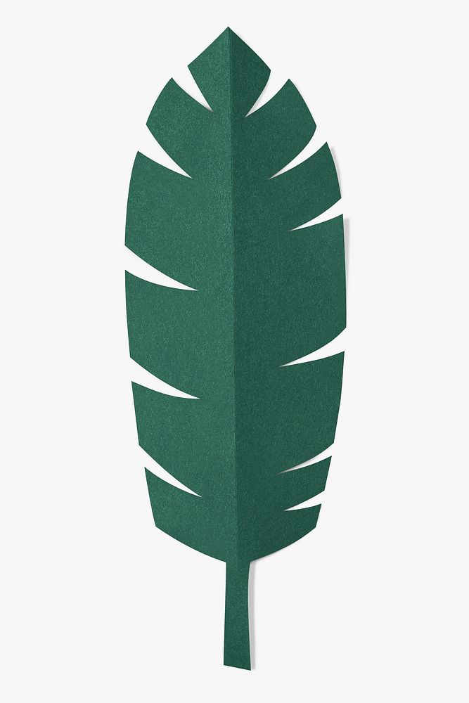Banana leaf in paper craft style