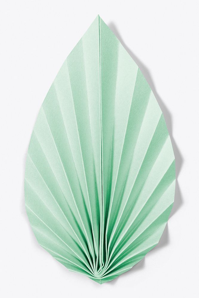 Paper craft fan palm leaf psd mockup