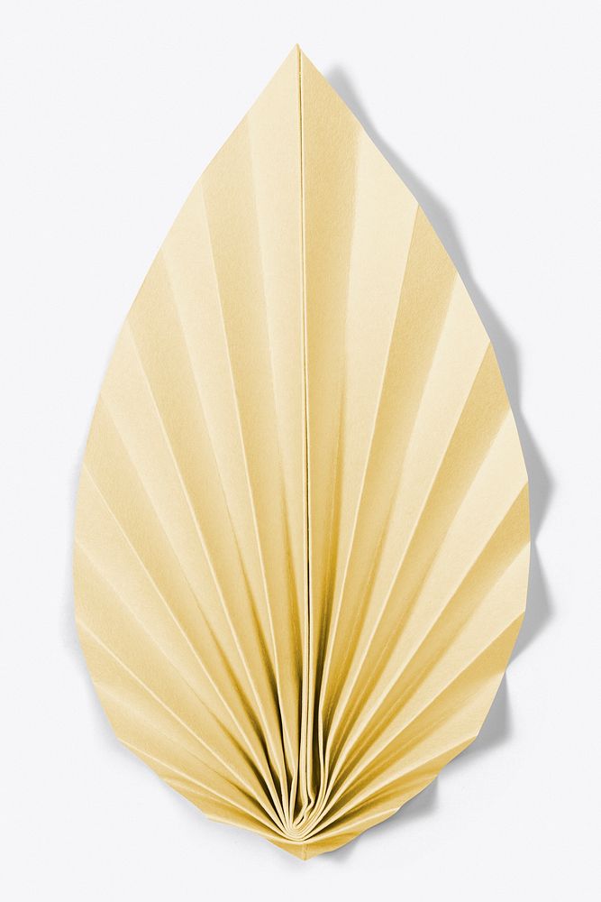 Paper craft fan palm leaf psd mockup