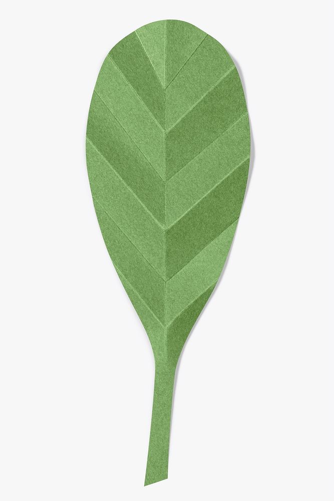 Green leaf in paper craft style