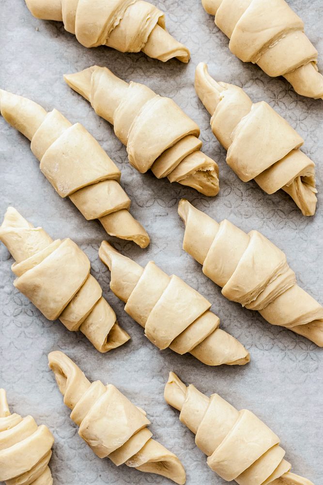 Croissant baking preparation food photography