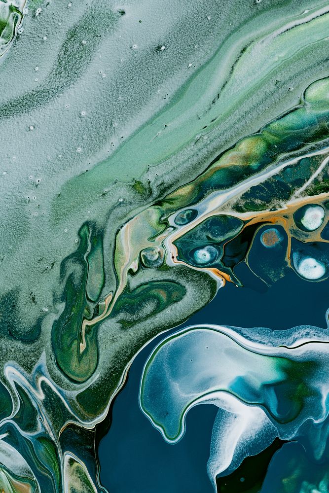 Green marble swirl background DIY flowing texture experimental art