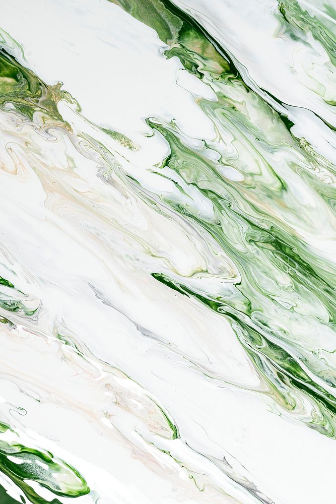 Green liquid marble background abstract flowing texture experimental art