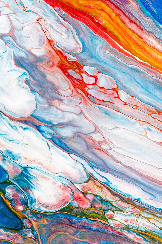 Colorful liquid marble background abstract flowing texture experimental art
