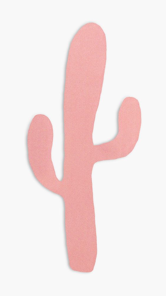 Pink cactus psd design element DIY paper craft