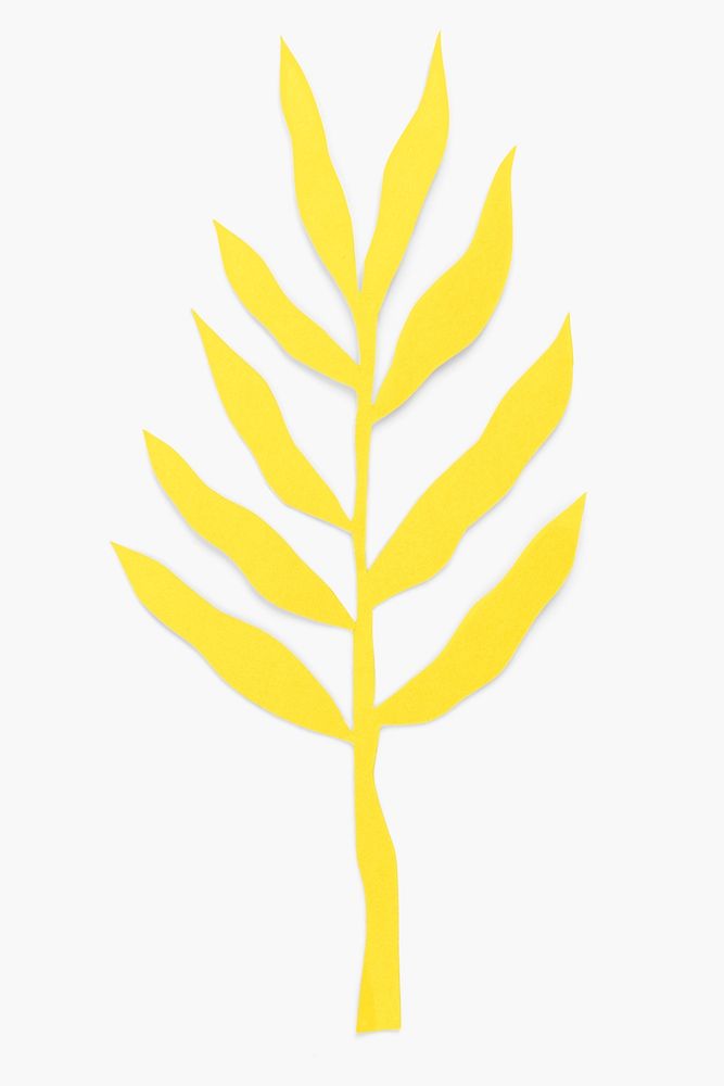 Yellow leaf psd DIY paper craft element