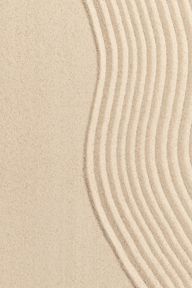 Zen sand wave textured background in health and wellness concept
