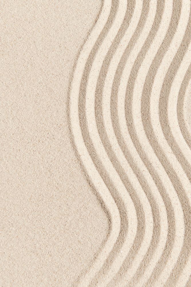 Zen sand wave textured background in peace concept