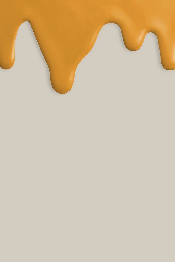 Yellow paint drip psd background in gray background