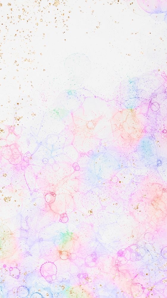 Colorful bubble art pink background feminine style