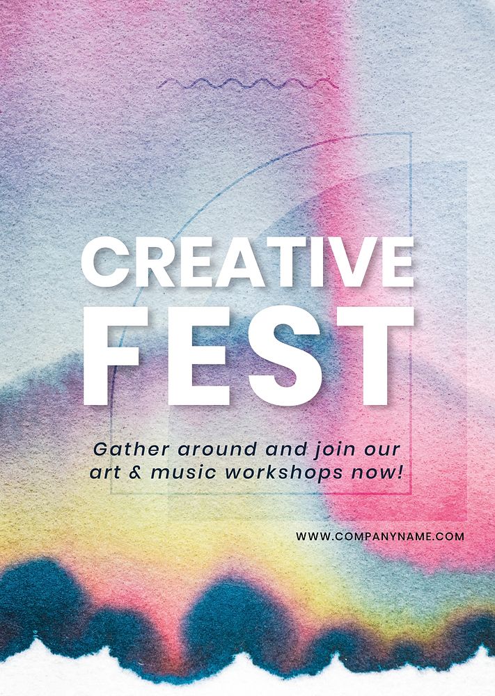 Creative fest colorful template psd in chromatography art ad poster
