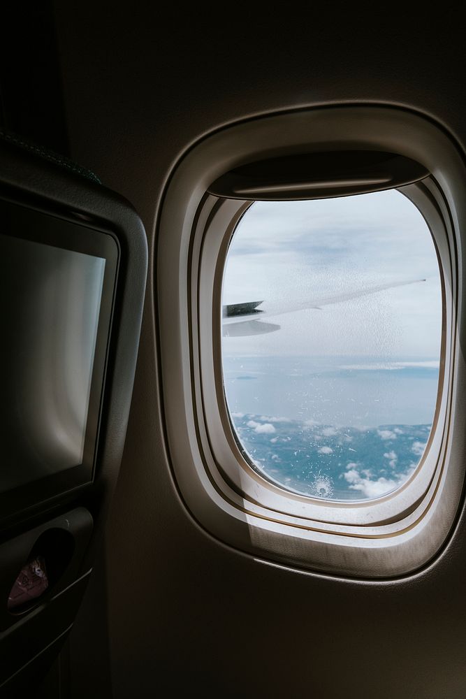 Sea view from plane window