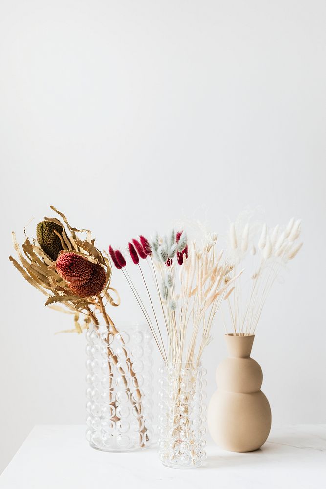 Dried Bunny Tail grass in vases