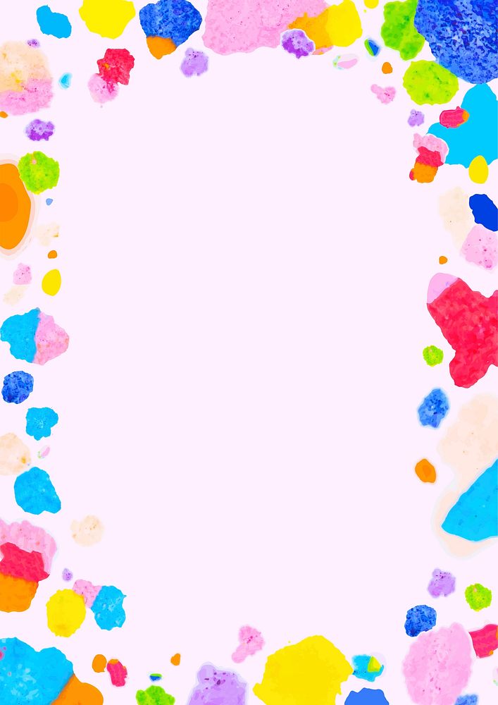 Colorful frame vector with wax melted crayon art