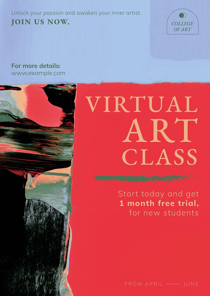 Abstract template psd, virtual class ad for poster