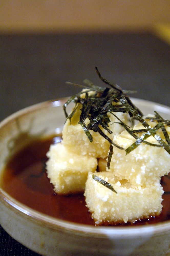 Free Japanese tofu appetizer image, public domain food CC0 photo. 