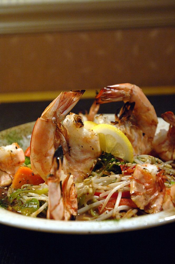 Free grilled shrimp teriyaki dinner image, public domain CC0 photo.