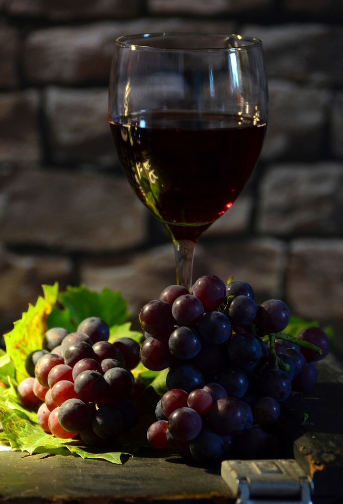 Free red wine, grapes image, public domain drink CC0 photo.