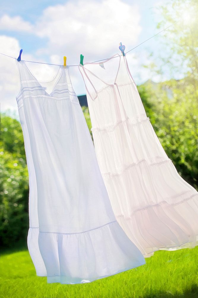 Free dried hanging dresses image, public domain clothing CC0 photo.