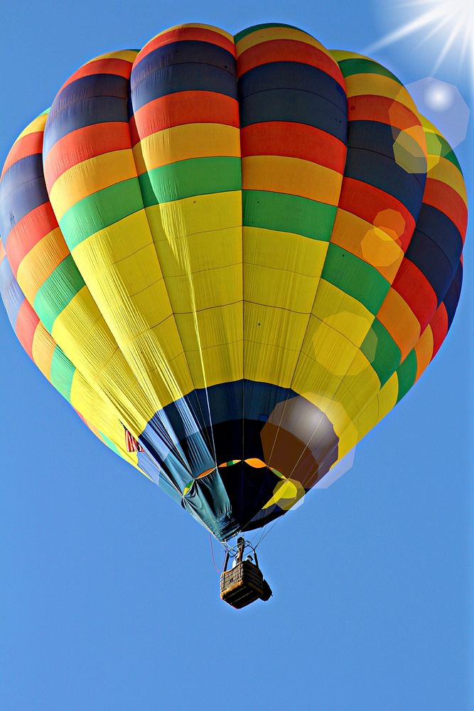 Free colorful hot air balloon image, public domain travel CC0 photo.