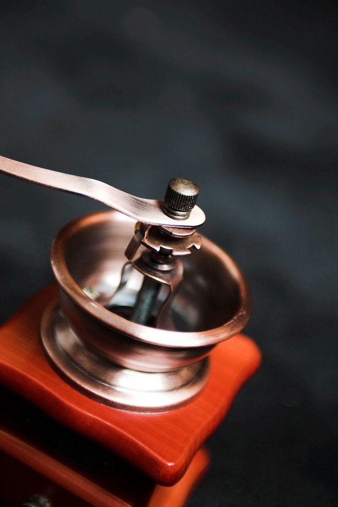 Free coffee bean grinder image, public domain coffee machine tool CC0 photo.