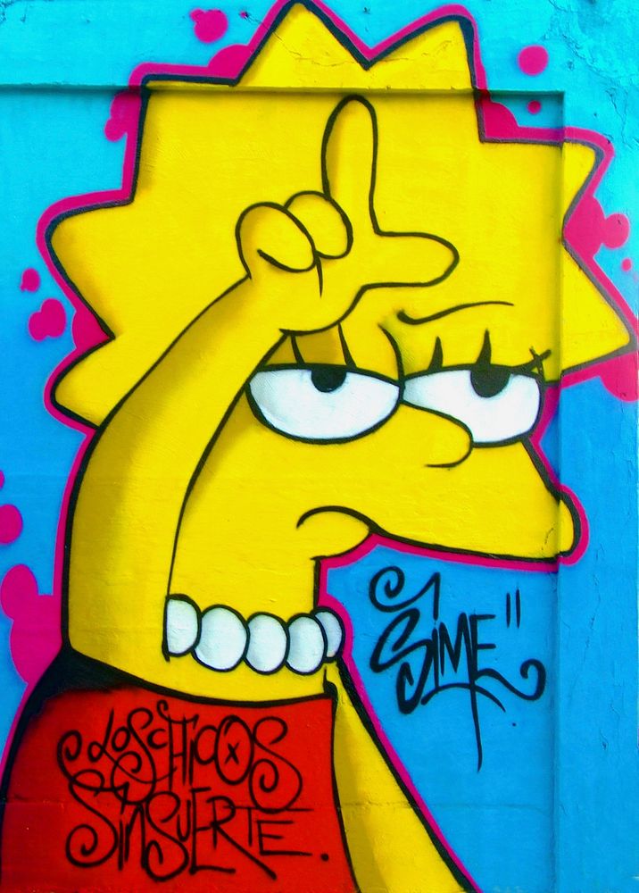 Lisa, The Simpsons character graffiti art. Location unknown - 03/09/2017