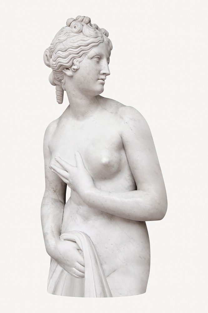 Goddess statue sticker, Greek sculpture collage element psd