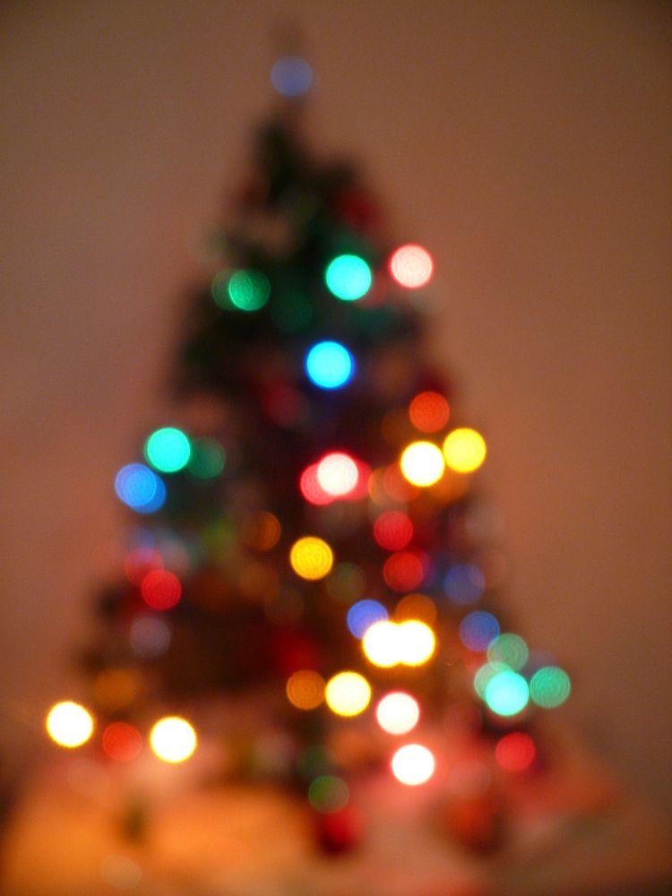 Free blur Christmas light image, public domain celebration CC0 photo.