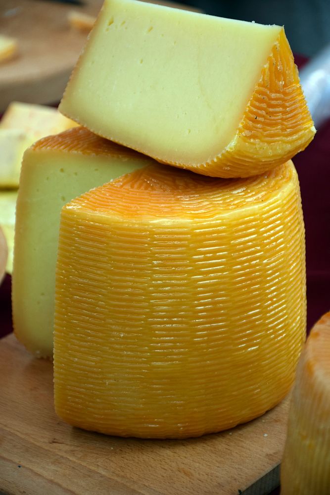 Free close up slice cheese image, public domain food CC0 photo.