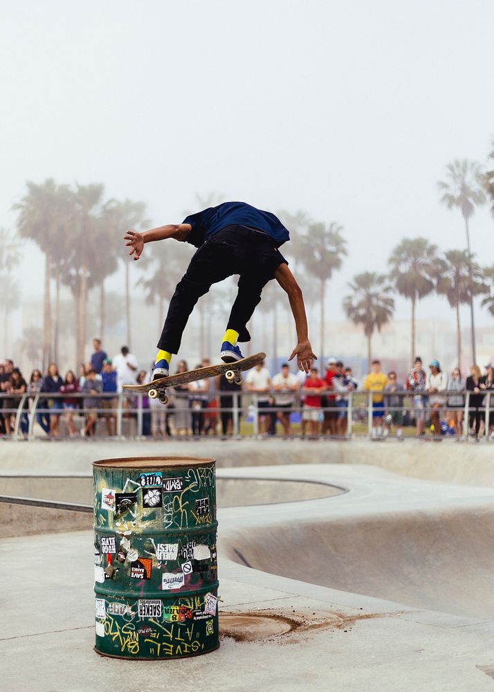 Free person rides skateboard photo, public domain sport CC0 image.