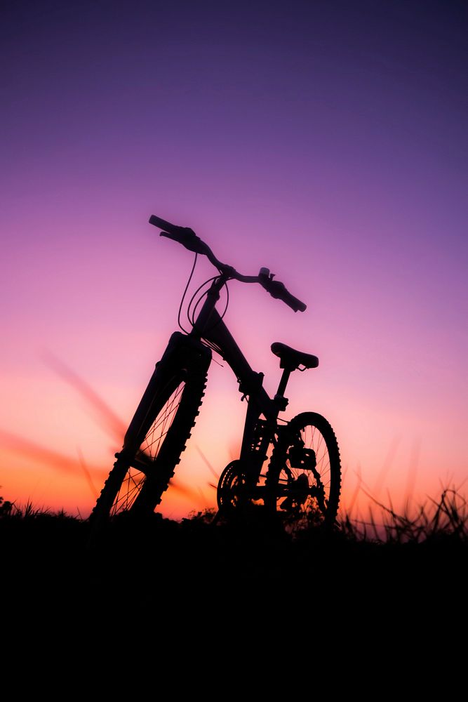 Free cycle silhouette during sunset image, public domain vehicle CC0 photo.