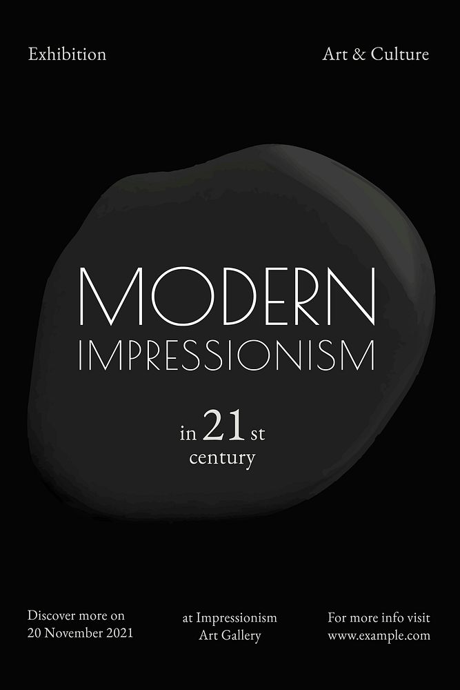 Modern impressionism template vector black paint abstract ad poster