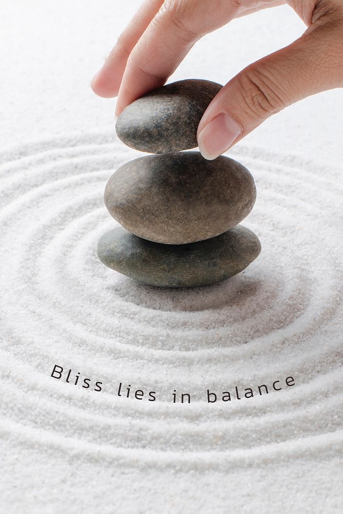 Bliss balance wellness template vector minimal poster